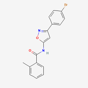 molecular formula C17H13BrN2O2 B11329098 N-[3-(4-bromophenyl)-1,2-oxazol-5-yl]-2-methylbenzamide 