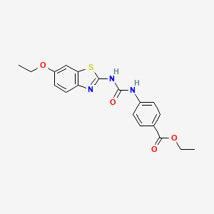 molecular formula C19H19N3O4S B11329234 Ethyl 4-(3-(6-ethoxybenzo[d]thiazol-2-yl)ureido)benzoate 