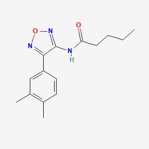 molecular formula C15H19N3O2 B11329454 N-[4-(3,4-dimethylphenyl)-1,2,5-oxadiazol-3-yl]pentanamide 
