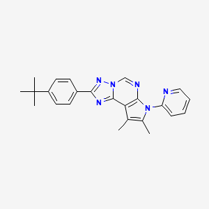 molecular formula C24H24N6 B11329482 2-(4-tert-butylphenyl)-8,9-dimethyl-7-(pyridin-2-yl)-7H-pyrrolo[3,2-e][1,2,4]triazolo[1,5-c]pyrimidine 