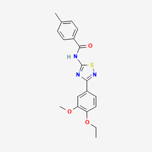 molecular formula C19H19N3O3S B11329533 N-[3-(4-ethoxy-3-methoxyphenyl)-1,2,4-thiadiazol-5-yl]-4-methylbenzamide 