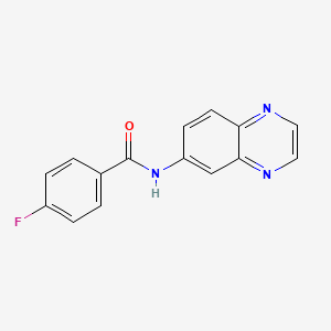 molecular formula C15H10FN3O B11329551 4-fluoro-N-(quinoxalin-6-yl)benzamide 