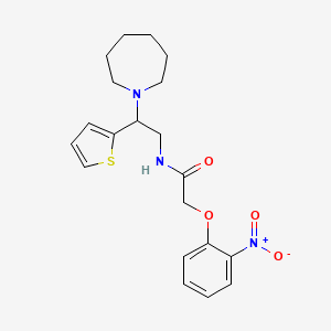 molecular formula C20H25N3O4S B11329581 N-[2-(azepan-1-yl)-2-(thiophen-2-yl)ethyl]-2-(2-nitrophenoxy)acetamide 