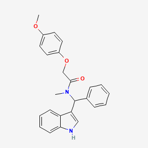 molecular formula C25H24N2O3 B11329654 N-[1H-indol-3-yl(phenyl)methyl]-2-(4-methoxyphenoxy)-N-methylacetamide 