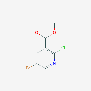 molecular formula C8H9BrClNO2 B113297 5-Bromo-2-chloro-3-dimethoxymethyl-pyridine CAS No. 928653-74-1