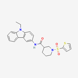 molecular formula C24H25N3O3S2 B11329794 N-(9-ethyl-9H-carbazol-3-yl)-1-(thiophen-2-ylsulfonyl)piperidine-3-carboxamide 