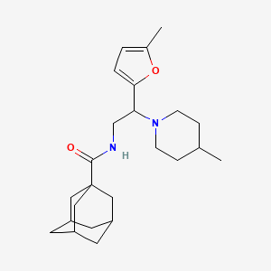 molecular formula C24H36N2O2 B11329813 N-[2-(5-Methylfuran-2-YL)-2-(4-methylpiperidin-1-YL)ethyl]adamantane-1-carboxamide 