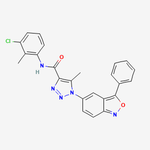 molecular formula C24H18ClN5O2 B11330024 N-(3-chloro-2-methylphenyl)-5-methyl-1-(3-phenyl-2,1-benzoxazol-5-yl)-1H-1,2,3-triazole-4-carboxamide 