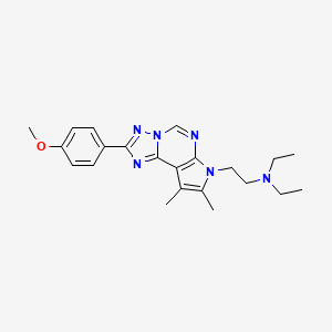 molecular formula C22H28N6O B11330261 N,N-Diethyl-N-{2-[2-(4-methoxyphenyl)-8,9-dimethyl-7H-pyrrolo[3,2-E][1,2,4]triazolo[1,5-C]pyrimidin-7-YL]ethyl}amine 