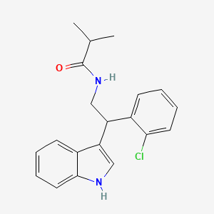 molecular formula C20H21ClN2O B11330781 N-[2-(2-chlorophenyl)-2-(1H-indol-3-yl)ethyl]-2-methylpropanamide 