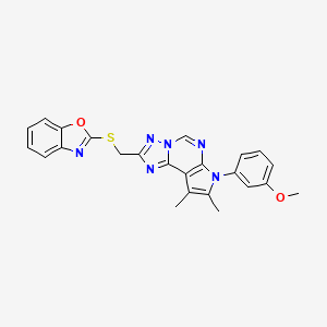 molecular formula C24H20N6O2S B11330863 2-({[7-(3-Methoxyphenyl)-8,9-dimethyl-7H-pyrrolo[3,2-E][1,2,4]triazolo[1,5-C]pyrimidin-2-YL]methyl}sulfanyl)-1,3-benzoxazole 
