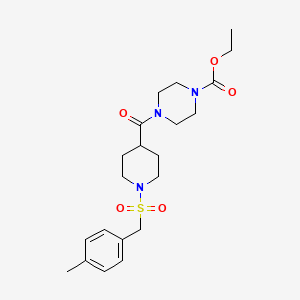molecular formula C21H31N3O5S B11330931 Ethyl 4-({1-[(4-methylbenzyl)sulfonyl]piperidin-4-yl}carbonyl)piperazine-1-carboxylate 