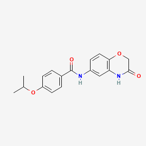 molecular formula C18H18N2O4 B11330956 N-(3-oxo-3,4-dihydro-2H-1,4-benzoxazin-6-yl)-4-(propan-2-yloxy)benzamide 