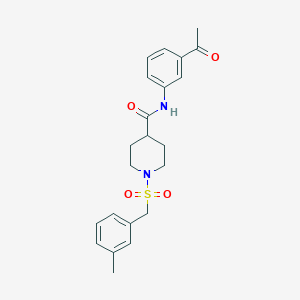 molecular formula C22H26N2O4S B11331096 N-(3-acetylphenyl)-1-[(3-methylbenzyl)sulfonyl]piperidine-4-carboxamide 