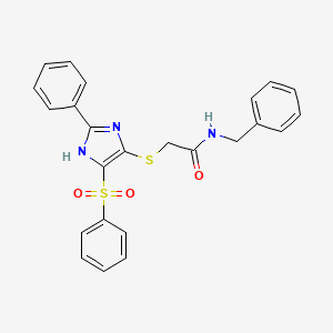 molecular formula C24H21N3O3S2 B11331128 N-benzyl-2-{[2-phenyl-4-(phenylsulfonyl)-1H-imidazol-5-yl]sulfanyl}acetamide 