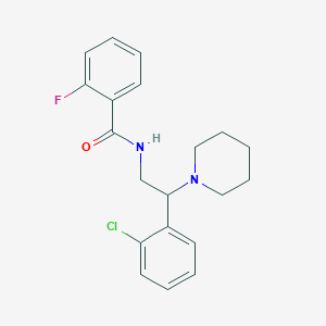molecular formula C20H22ClFN2O B11331152 N-[2-(2-chlorophenyl)-2-(piperidin-1-yl)ethyl]-2-fluorobenzamide 