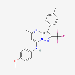 molecular formula C22H19F3N4O B11331293 N-(4-methoxyphenyl)-5-methyl-3-(4-methylphenyl)-2-(trifluoromethyl)pyrazolo[1,5-a]pyrimidin-7-amine 