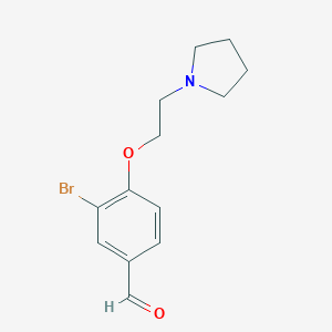 molecular formula C13H16BrNO2 B113314 3-Bromo-4-(2-(pyrrolidin-1-yl)ethoxy)benzaldehyde CAS No. 938310-95-3