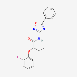 molecular formula C18H16FN3O3 B11331529 2-(2-fluorophenoxy)-N-(5-phenyl-1,2,4-oxadiazol-3-yl)butanamide 