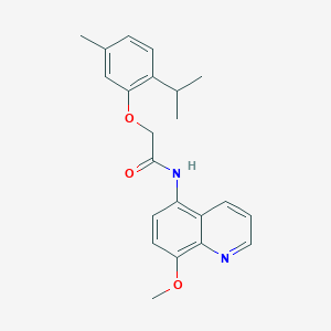 molecular formula C22H24N2O3 B11331607 N-(8-methoxyquinolin-5-yl)-2-[5-methyl-2-(propan-2-yl)phenoxy]acetamide 