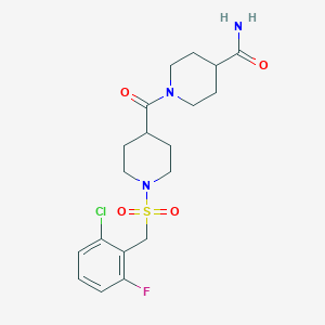 molecular formula C19H25ClFN3O4S B11331745 1-({1-[(2-Chloro-6-fluorobenzyl)sulfonyl]piperidin-4-yl}carbonyl)piperidine-4-carboxamide 
