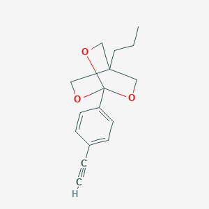 molecular formula C16H18O3 B011332 1-(4-Ethynylphenyl)-4-propyl-2,6,7-trioxabicyclo(2.2.2)octane CAS No. 108614-26-2