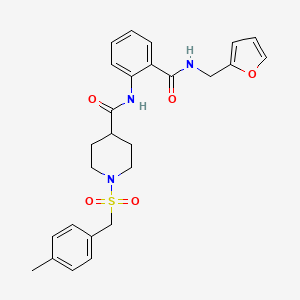 molecular formula C26H29N3O5S B11332005 N-{2-[(furan-2-ylmethyl)carbamoyl]phenyl}-1-[(4-methylbenzyl)sulfonyl]piperidine-4-carboxamide 