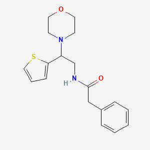 molecular formula C18H22N2O2S B11332069 N-[2-(morpholin-4-yl)-2-(thiophen-2-yl)ethyl]-2-phenylacetamide 