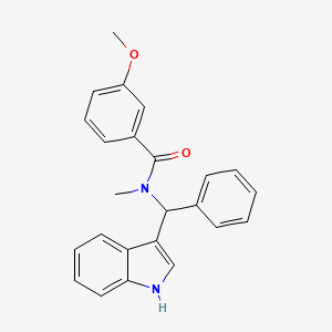 molecular formula C24H22N2O2 B11332250 N-[1H-indol-3-yl(phenyl)methyl]-3-methoxy-N-methylbenzamide 