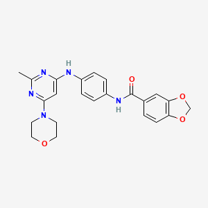 molecular formula C23H23N5O4 B11332257 N-(4-((2-methyl-6-morpholinopyrimidin-4-yl)amino)phenyl)benzo[d][1,3]dioxole-5-carboxamide 