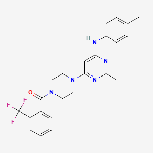 molecular formula C24H24F3N5O B11332463 2-methyl-N-(4-methylphenyl)-6-{4-[2-(trifluoromethyl)benzoyl]piperazin-1-yl}pyrimidin-4-amine 