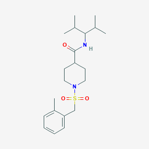 molecular formula C21H34N2O3S B11332574 N-(2,4-dimethylpentan-3-yl)-1-[(2-methylbenzyl)sulfonyl]piperidine-4-carboxamide 