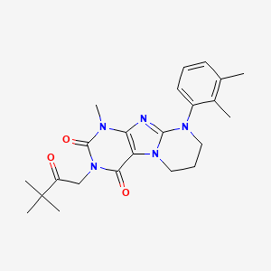 molecular formula C23H29N5O3 B11332745 3-(3,3-dimethyl-2-oxobutyl)-9-(2,3-dimethylphenyl)-1-methyl-1H,2H,3H,4H,6H,7H,8H,9H-pyrimido[1,2-g]purine-2,4-dione 