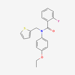 molecular formula C20H18FNO2S B11332815 N-(4-ethoxyphenyl)-2-fluoro-N-(thiophen-2-ylmethyl)benzamide 