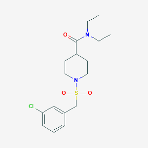 molecular formula C17H25ClN2O3S B11332990 1-[(3-chlorobenzyl)sulfonyl]-N,N-diethylpiperidine-4-carboxamide 