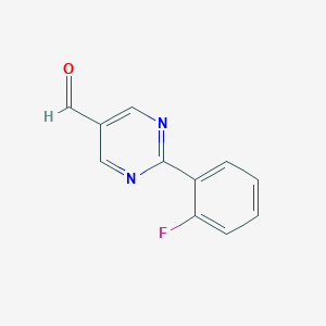 molecular formula C11H7FN2O B113330 2-(2-Fluorophenyl)pyrimidine-5-carbaldehyde CAS No. 946707-17-1