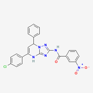 molecular formula C24H17ClN6O3 B11333053 N-[5-(4-chlorophenyl)-7-phenyl-4,7-dihydro[1,2,4]triazolo[1,5-a]pyrimidin-2-yl]-3-nitrobenzamide 
