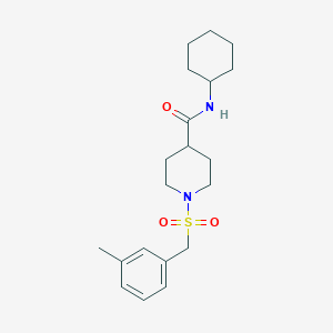 molecular formula C20H30N2O3S B11333143 N-cyclohexyl-1-[(3-methylbenzyl)sulfonyl]piperidine-4-carboxamide 
