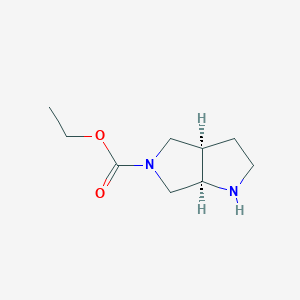 molecular formula C9H16N2O2 B113332 (3AR,6AR)-5-Ethoxycarbonyl-1H-hexahydropyrrolo[3,4-B]pyrrole CAS No. 948846-39-7