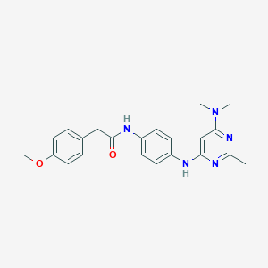 molecular formula C22H25N5O2 B11333224 N-(4-{[6-(dimethylamino)-2-methylpyrimidin-4-yl]amino}phenyl)-2-(4-methoxyphenyl)acetamide 