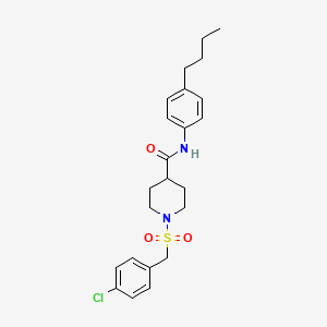 molecular formula C23H29ClN2O3S B11333293 N-(4-butylphenyl)-1-[(4-chlorobenzyl)sulfonyl]piperidine-4-carboxamide 