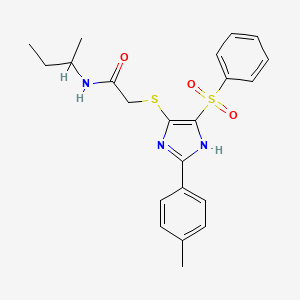 molecular formula C22H25N3O3S2 B11333312 N-(butan-2-yl)-2-{[2-(4-methylphenyl)-4-(phenylsulfonyl)-1H-imidazol-5-yl]sulfanyl}acetamide 