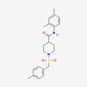 molecular formula C22H28N2O3S B11333335 N-(2,4-dimethylphenyl)-1-[(4-methylbenzyl)sulfonyl]piperidine-4-carboxamide 