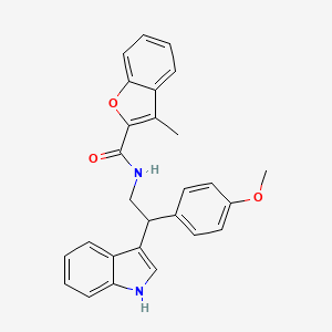 molecular formula C27H24N2O3 B11333358 N-[2-(1H-indol-3-yl)-2-(4-methoxyphenyl)ethyl]-3-methyl-1-benzofuran-2-carboxamide 