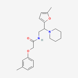molecular formula C21H28N2O3 B11333374 N-[2-(5-methylfuran-2-yl)-2-(piperidin-1-yl)ethyl]-2-(3-methylphenoxy)acetamide 