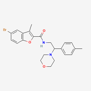 molecular formula C23H25BrN2O3 B11333425 5-bromo-3-methyl-N-[2-(4-methylphenyl)-2-(morpholin-4-yl)ethyl]-1-benzofuran-2-carboxamide 