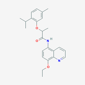 molecular formula C24H28N2O3 B11333633 N-(8-ethoxyquinolin-5-yl)-2-[5-methyl-2-(propan-2-yl)phenoxy]propanamide 