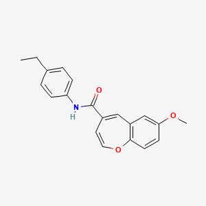 molecular formula C20H19NO3 B11333719 N-(4-ethylphenyl)-7-methoxy-1-benzoxepine-4-carboxamide 