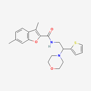 molecular formula C21H24N2O3S B11333828 3,6-dimethyl-N-[2-(morpholin-4-yl)-2-(thiophen-2-yl)ethyl]-1-benzofuran-2-carboxamide 