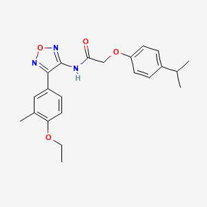 molecular formula C22H25N3O4 B11333894 N-[4-(4-ethoxy-3-methylphenyl)-1,2,5-oxadiazol-3-yl]-2-[4-(propan-2-yl)phenoxy]acetamide 